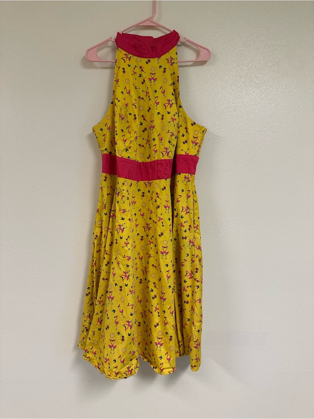 Disney The Dress Shop Retro Flamingo Halter Top Dress
